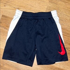 Nike Kids Black Shorts with Red Swoosh